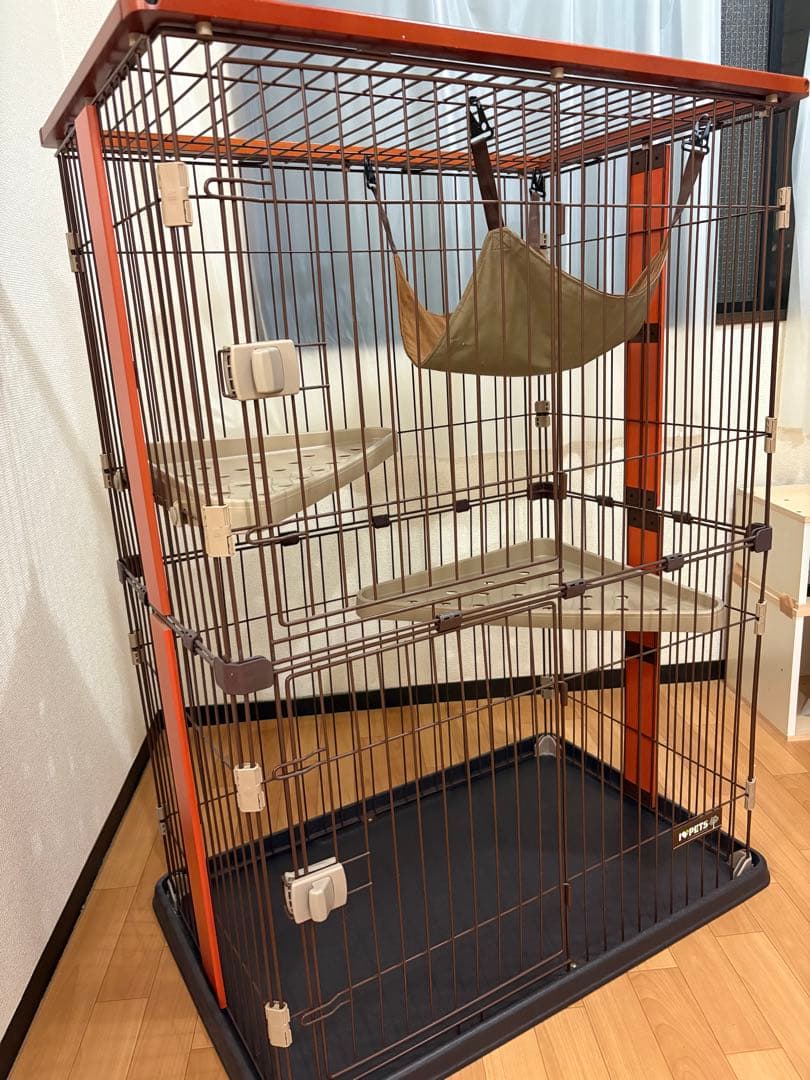 大型キャットケージ ボンビアルコン (Bonbi) ウッドワンサークル2段タイプ