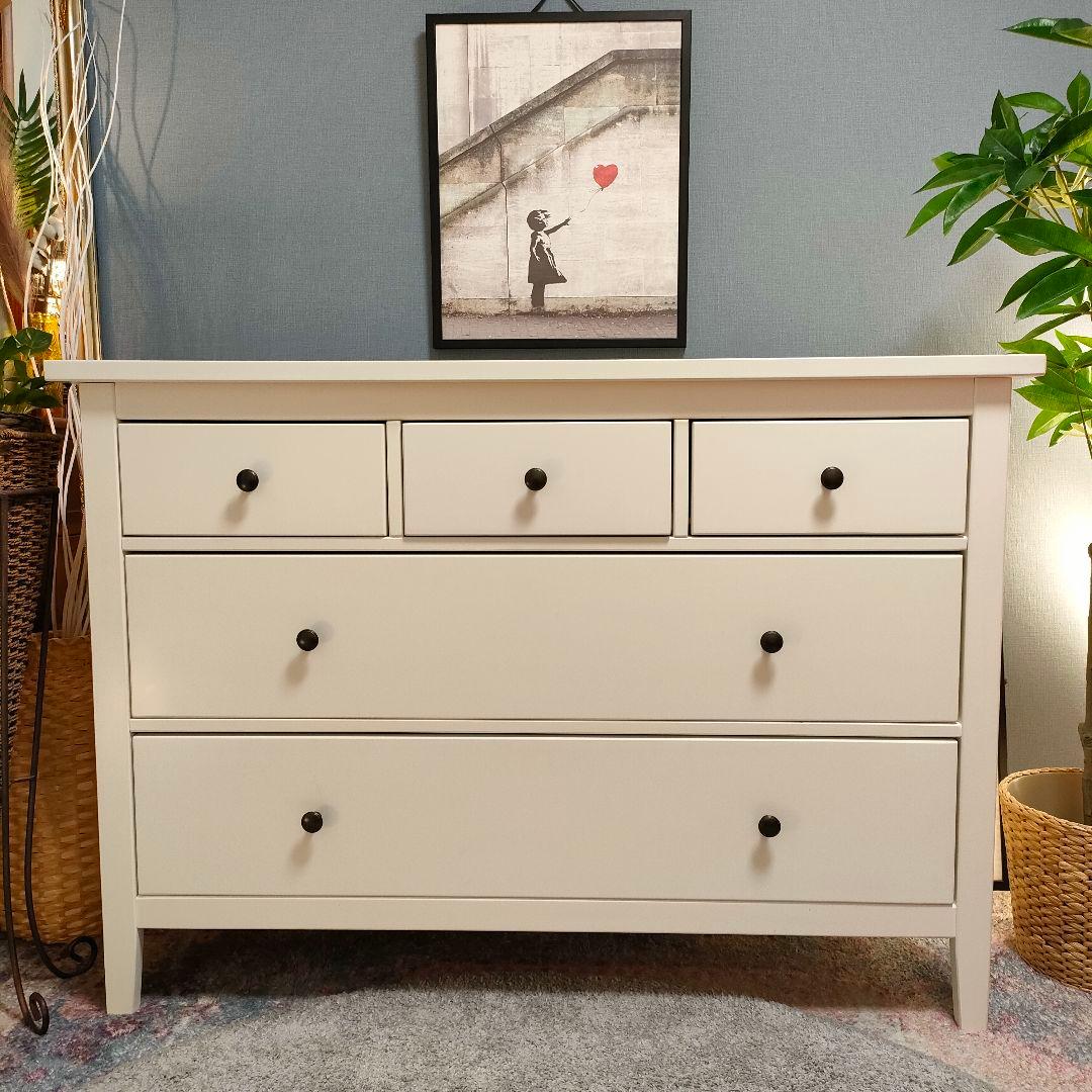 ニトリ 廃盤モデル ローチェスト カーシー 収納タンス 引き出し5杯 ホワイト