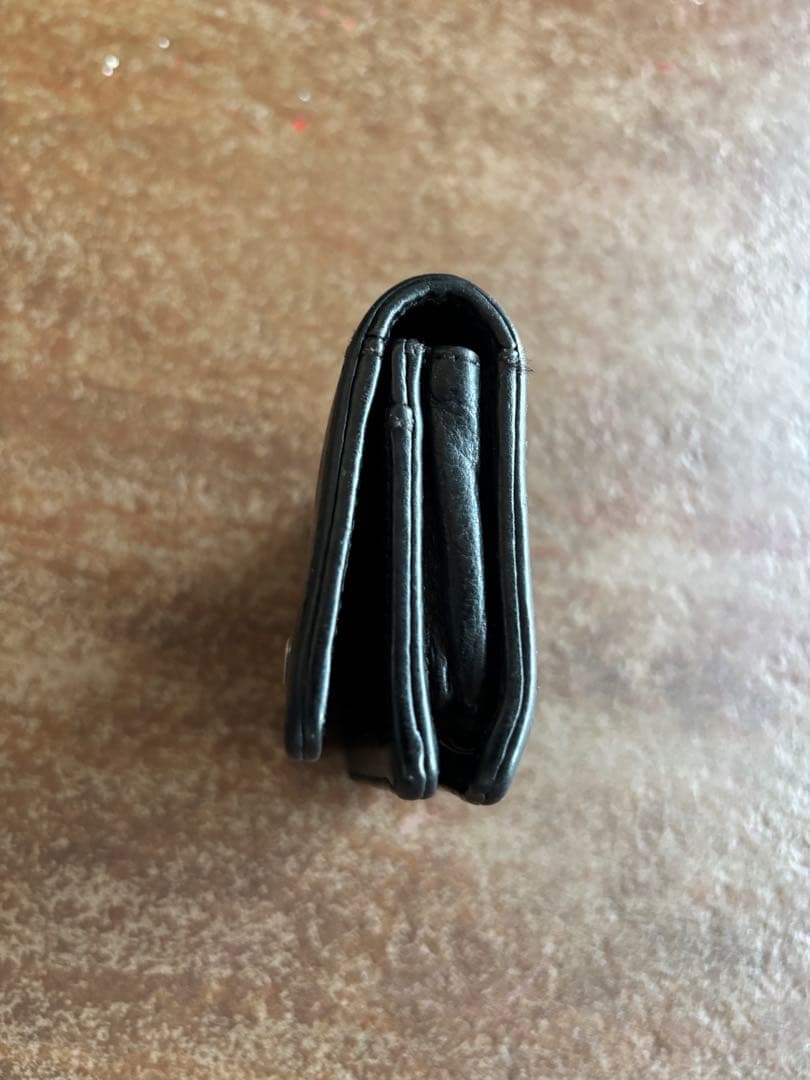 【美品】クロムハーツ 3ポケット アーチロゴ レザー カードケース ブラック