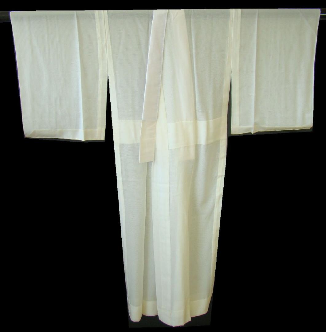 夏物 ロング 絽 白地 長襦袢 半衿付 正絹 未使用～165cm Jｓ687
