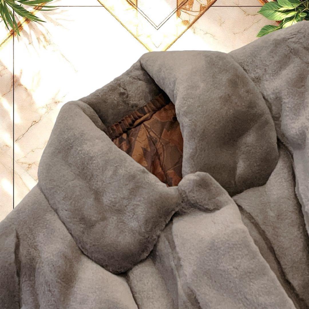 【美品】SAGA MINK 毛皮コート　ミンク　レアデザイン　裏地アート柄