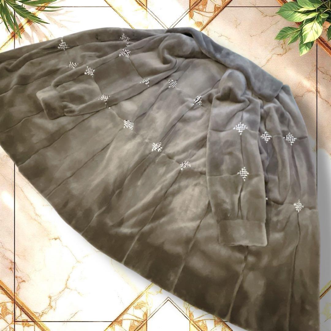 【美品】SAGA MINK 毛皮コート　ミンク　レアデザイン　裏地アート柄