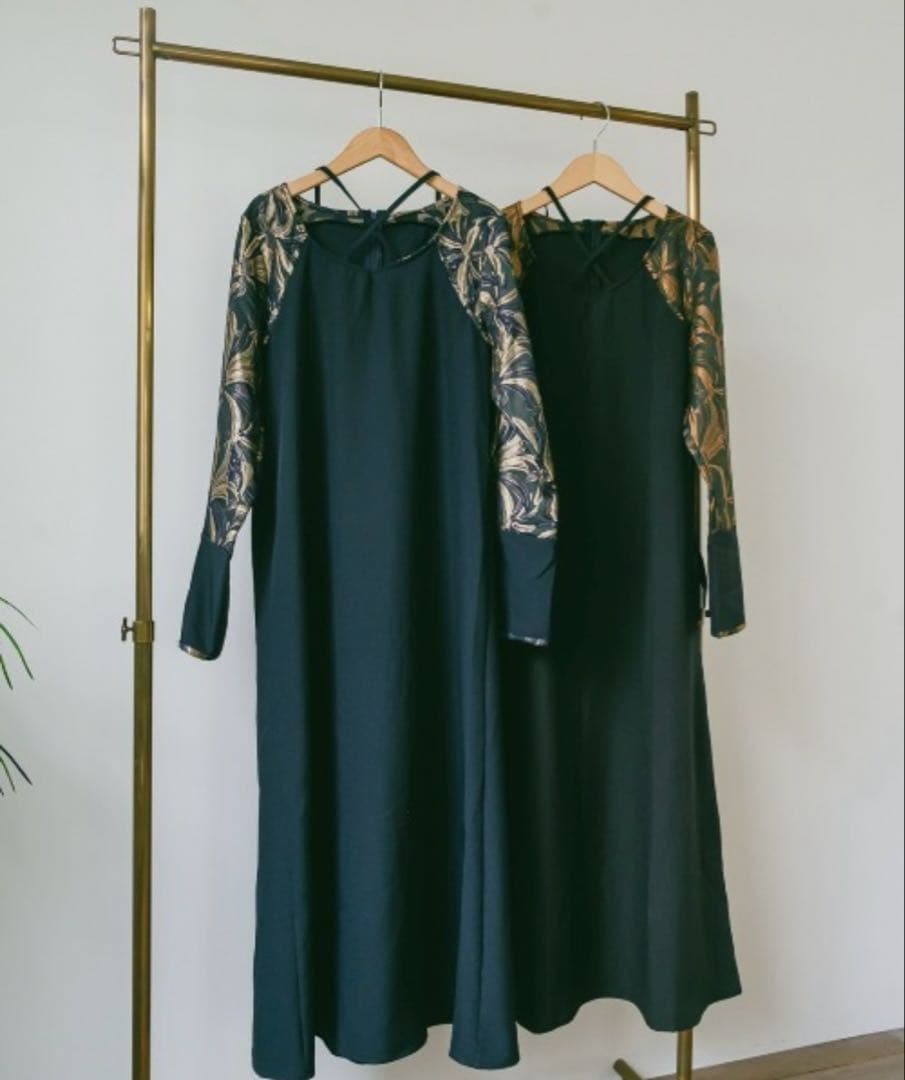 オケージョン MARTE sahara クロスネックジャガードドレス/ワンピース