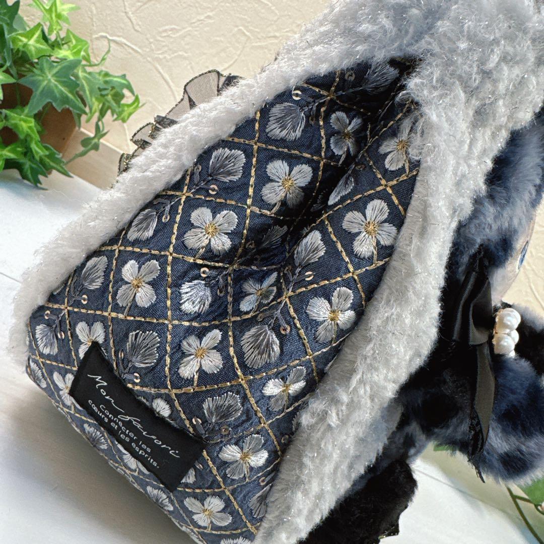 ト*助様 コヤンイサムチョン♡新作インド刺繍×豹柄ルミちゃんの変形ラウンドトート