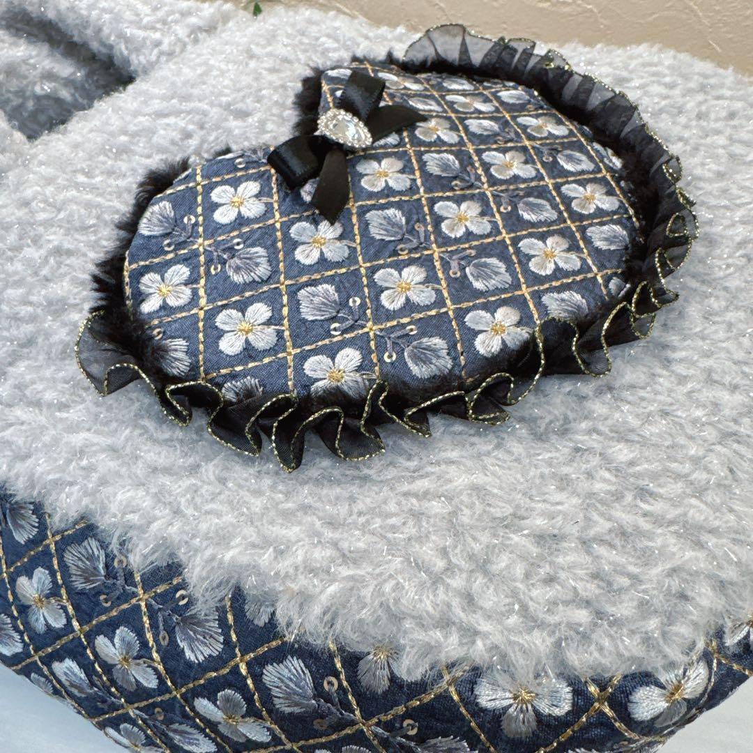 ト*助様 コヤンイサムチョン♡新作インド刺繍×豹柄ルミちゃんの変形ラウンドトート