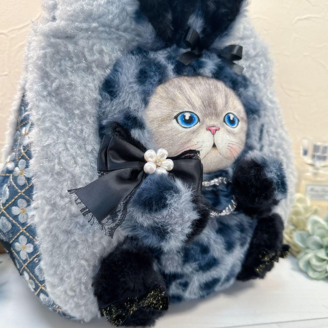 ト*助様 コヤンイサムチョン♡新作インド刺繍×豹柄ルミちゃんの変形ラウンドトート