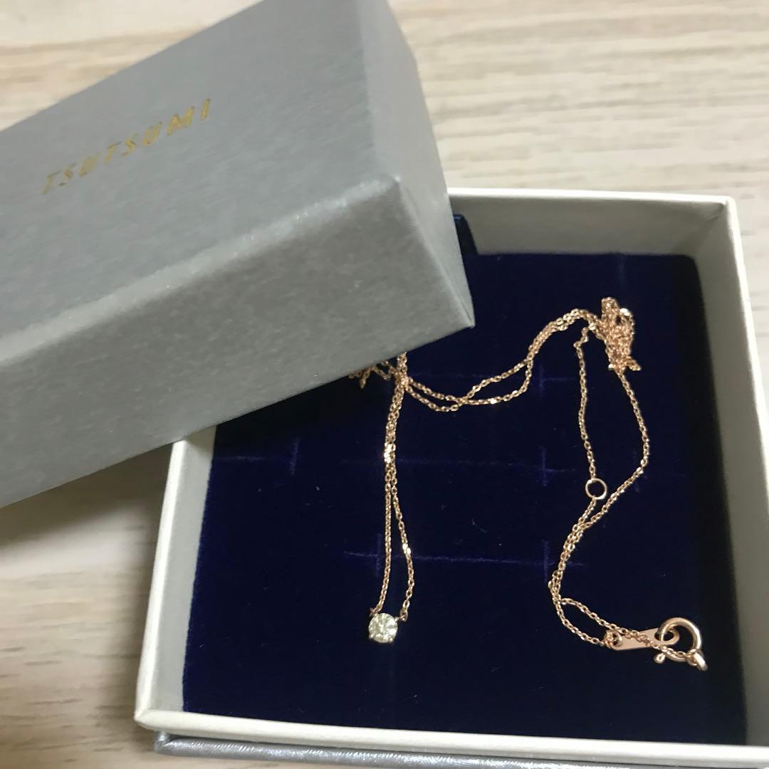 ツツミ　ダイヤモンドネックレス　k18 ピンクゴールド