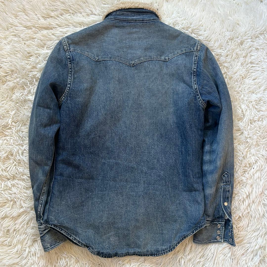 ポロラフルローレン　デニムウエスタンジャケット　ボア　ヴィンテージ加工　XS