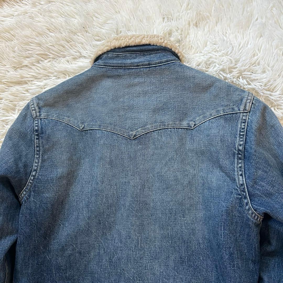 ポロラフルローレン　デニムウエスタンジャケット　ボア　ヴィンテージ加工　XS