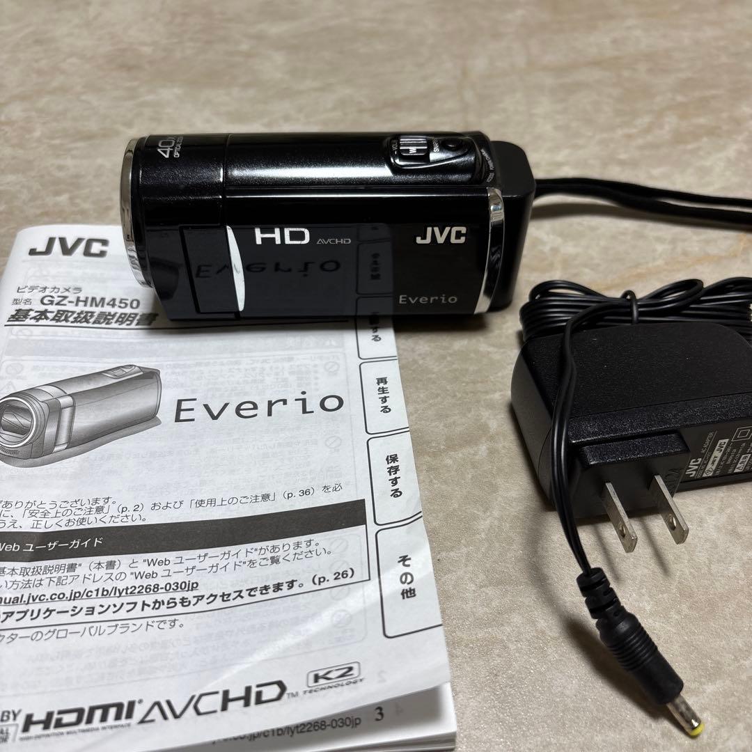 動作確認JVC エブリオ　Everio HD本体 GZ-HM450-B バッテリ