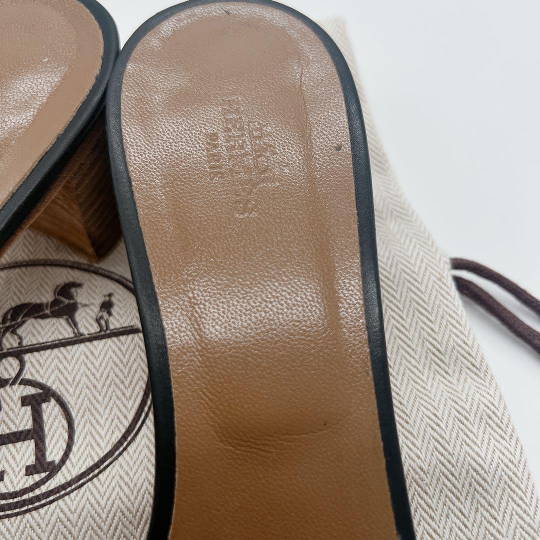 値下げ　HERMES エルメス　オアジス サンダル ヒール レザー ミュール　黒