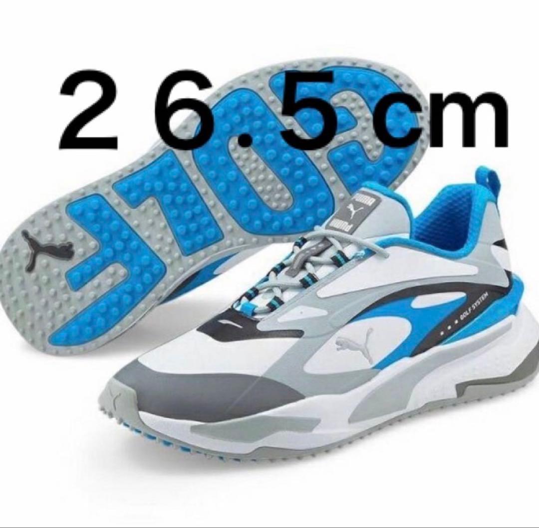 新品メンズプーマゴルフシューズGSファスト 376357-01(ホワイトブルー)