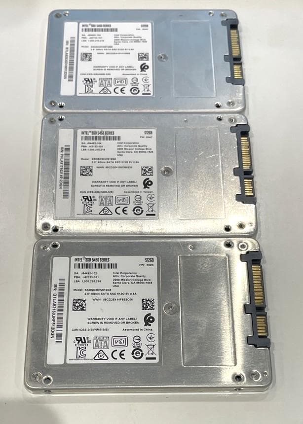 Intel SSDSC2KW512G8 512GB SSD 3個セット
