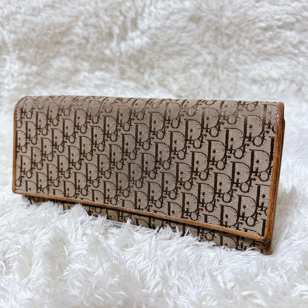 ディオール　トロッター柄　長財布　クリスチャンディオール　dior