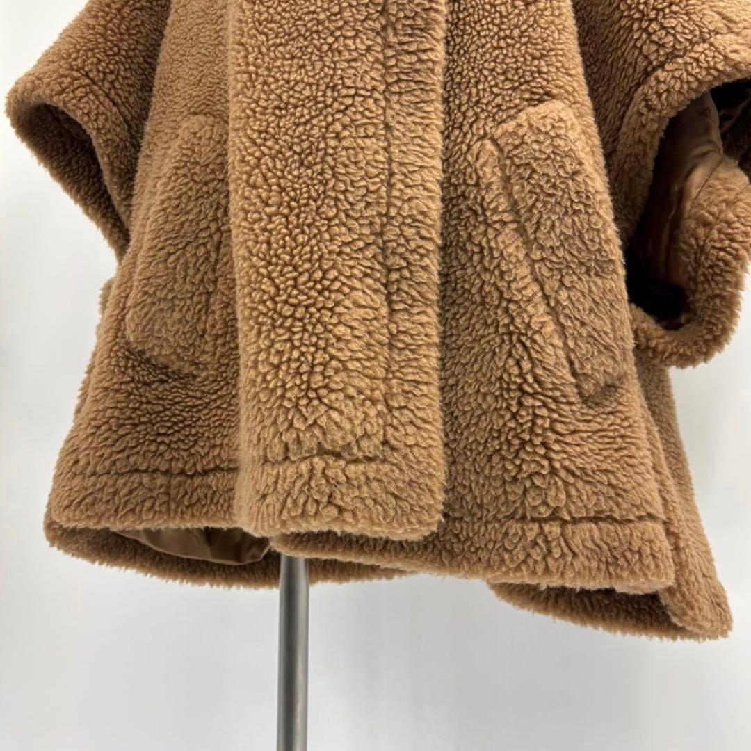 美品　マックスマーラ　MAX MARA　TEBE　テディケープ　F　キャメル
