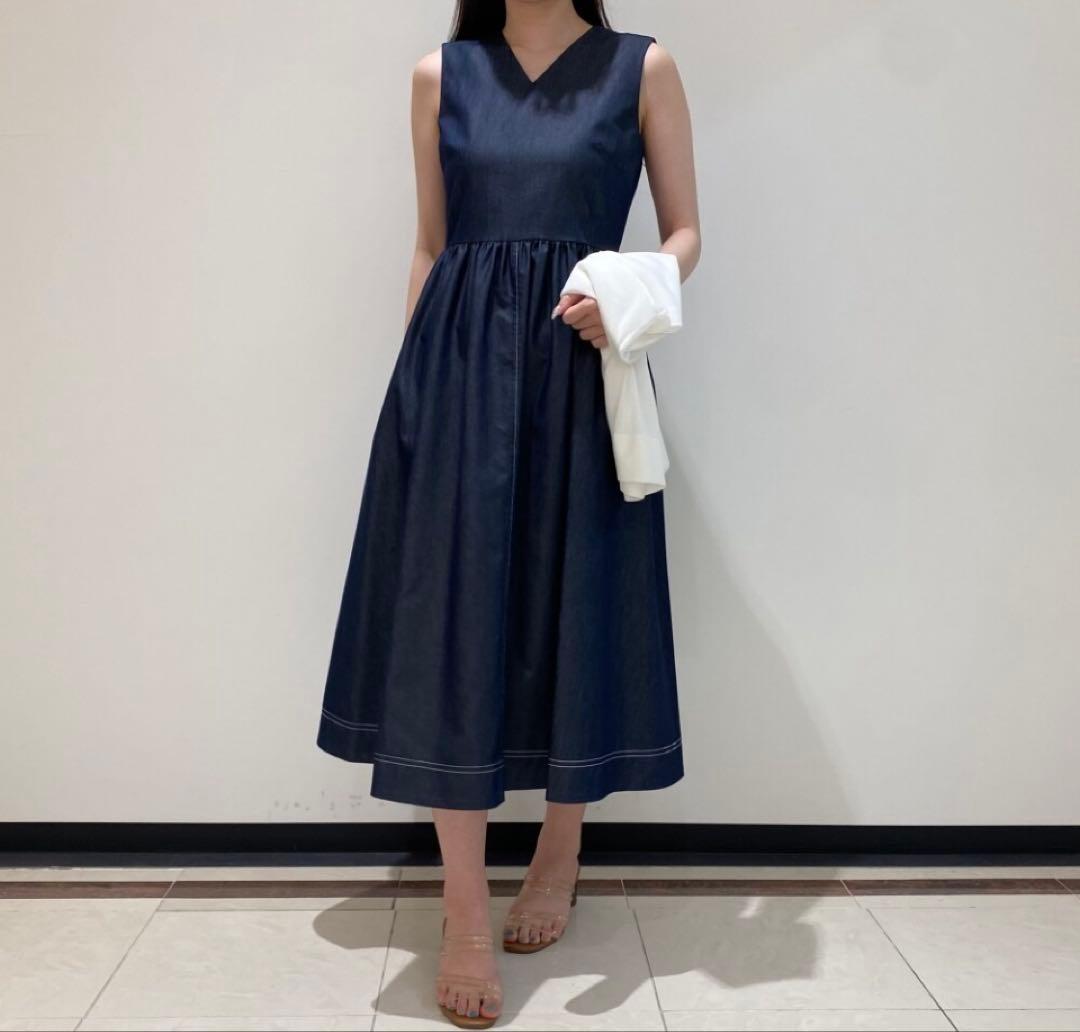 日本製♡新品未使用♡エムプルミエ♡デニムワンピース♡フレア♡ロング♡春