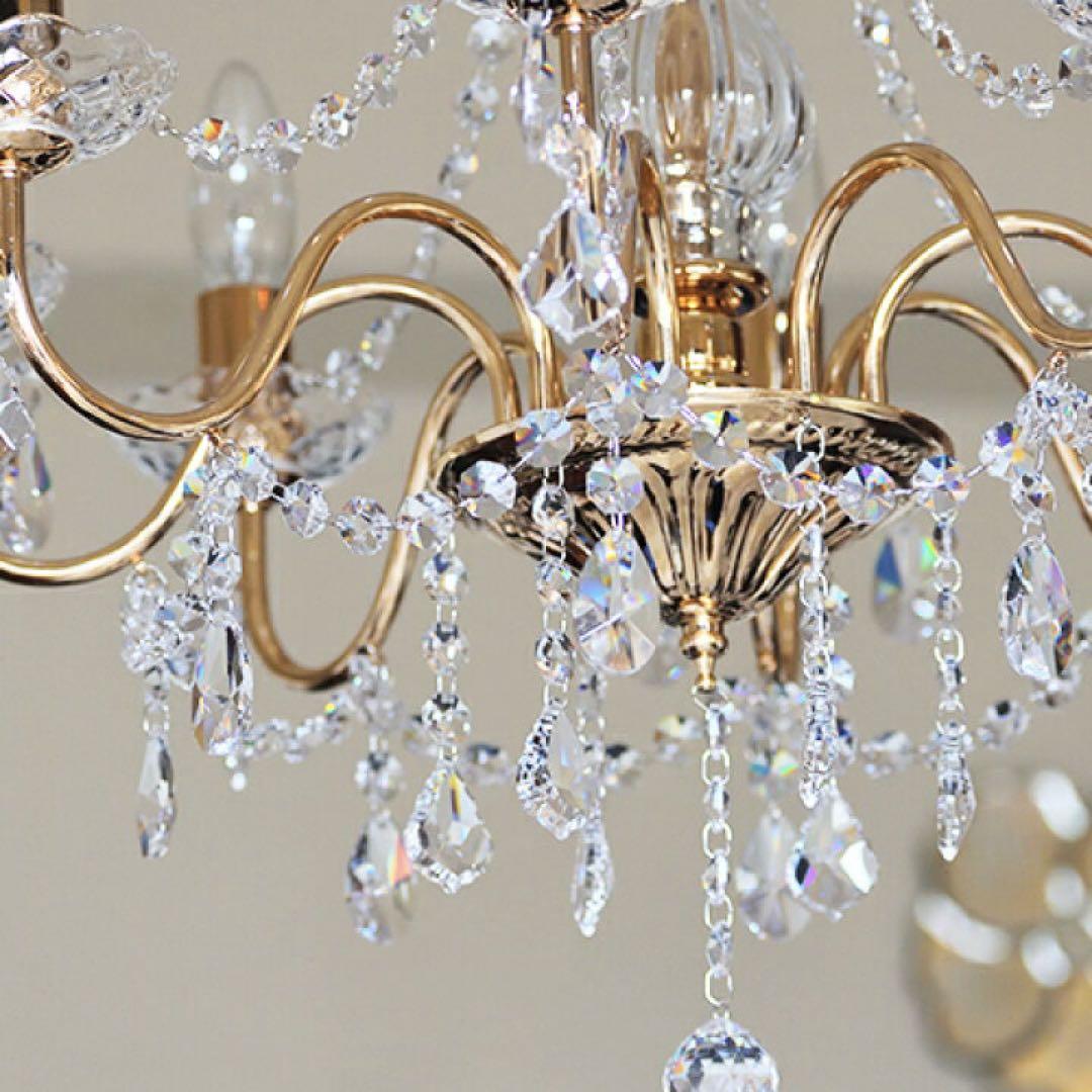 アスフォークリスタル使用 8灯シャンデリアマリーゴールド