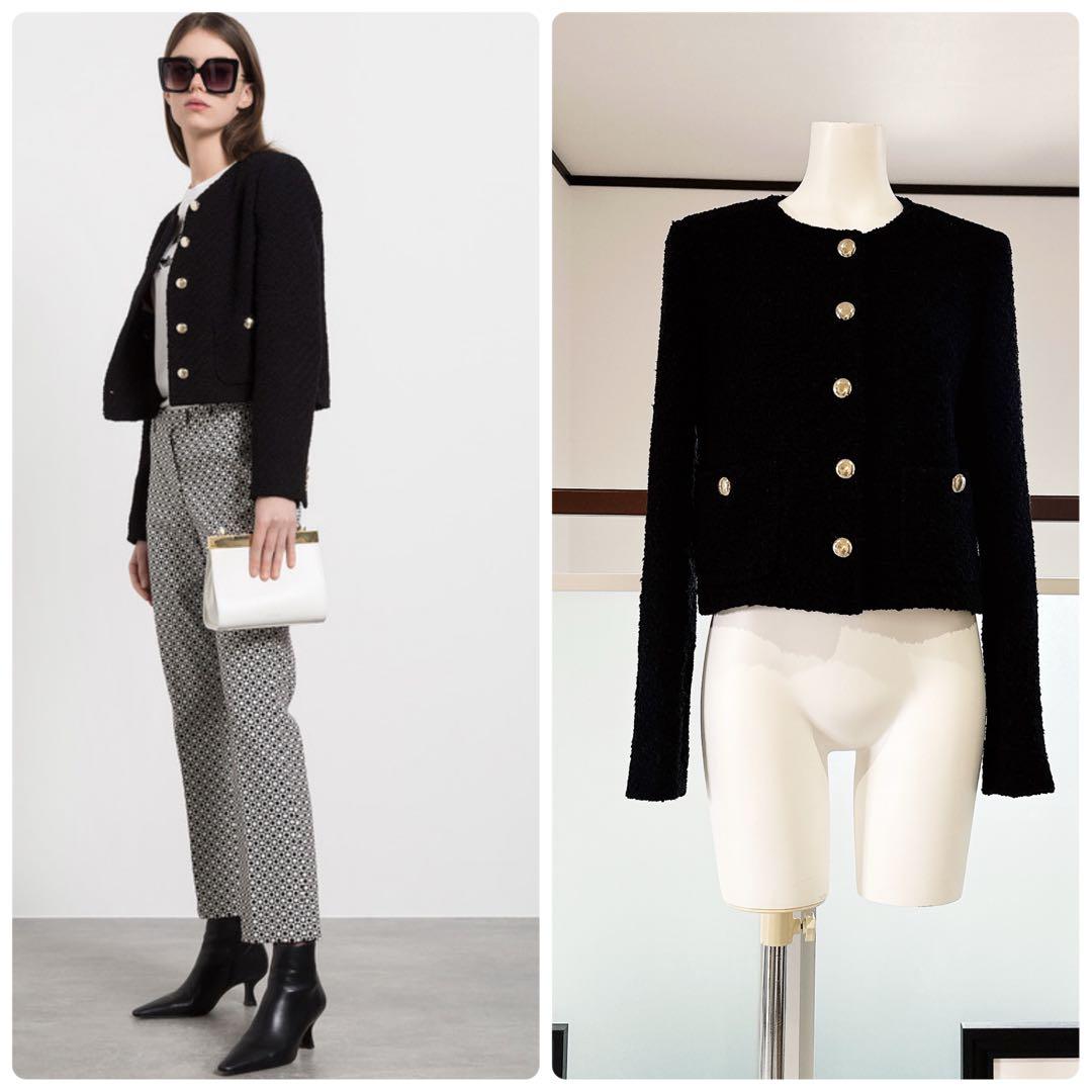 MAXMARA STUDIO マックスマーラ ブラック　ツイード　ジャケット