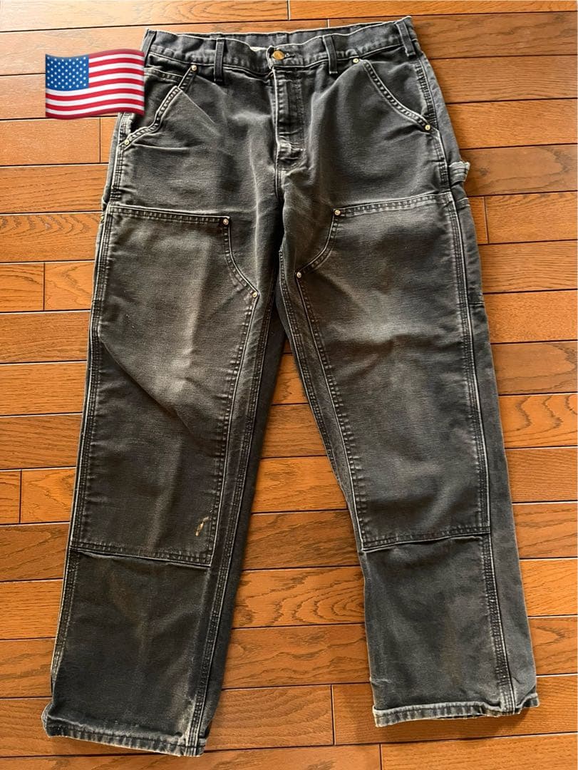USA製！CARHARTT DOUBLEKNEE カーハートダブルニー　ブラック