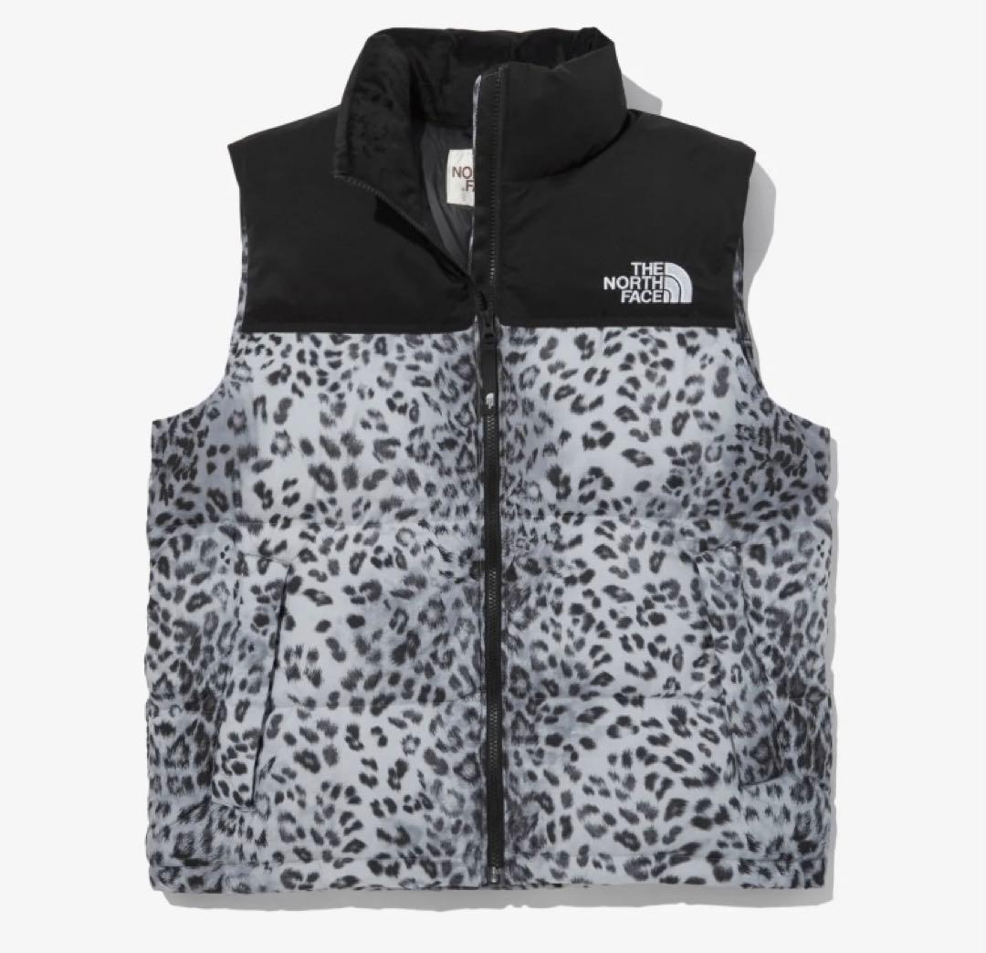 ノースフェイス ダウンベスト ノベルティーヌプシベスト 海外限定カラー　ヒョウ柄