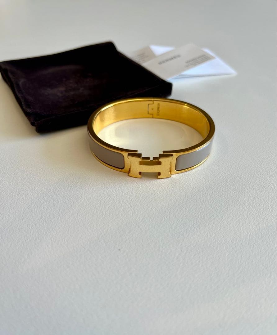 エルメス HERMES クリックH マロングラッセ ゴールド バングル