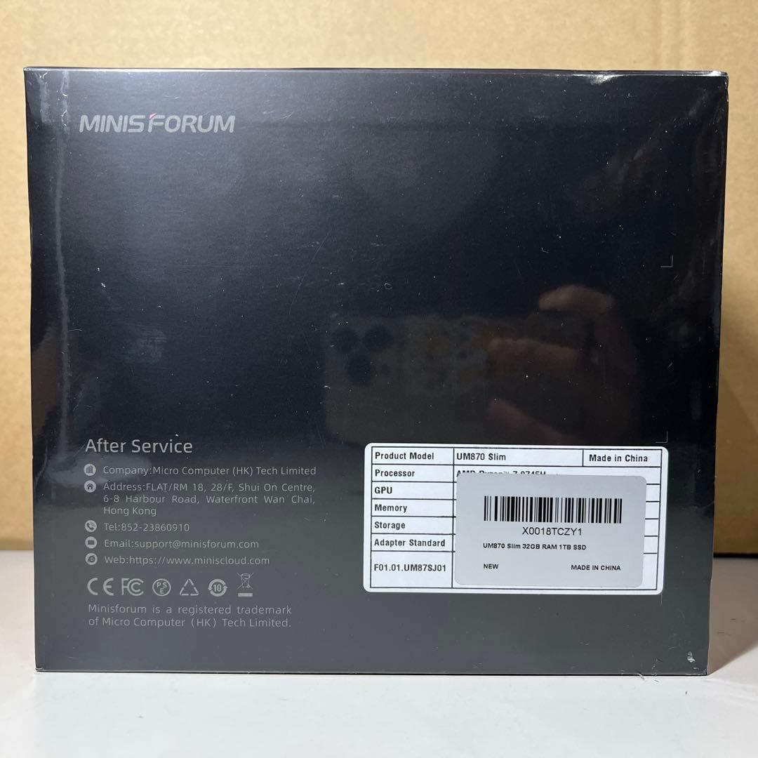 G752 新品未開封 MINISFORUM UM870 Slim ミニpc