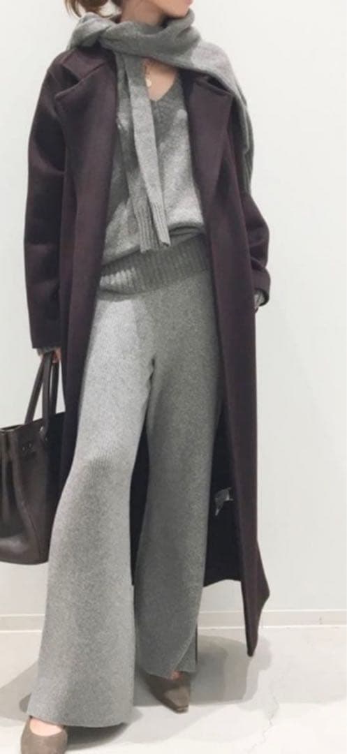 L'Appartement KNIT PANTS グレー