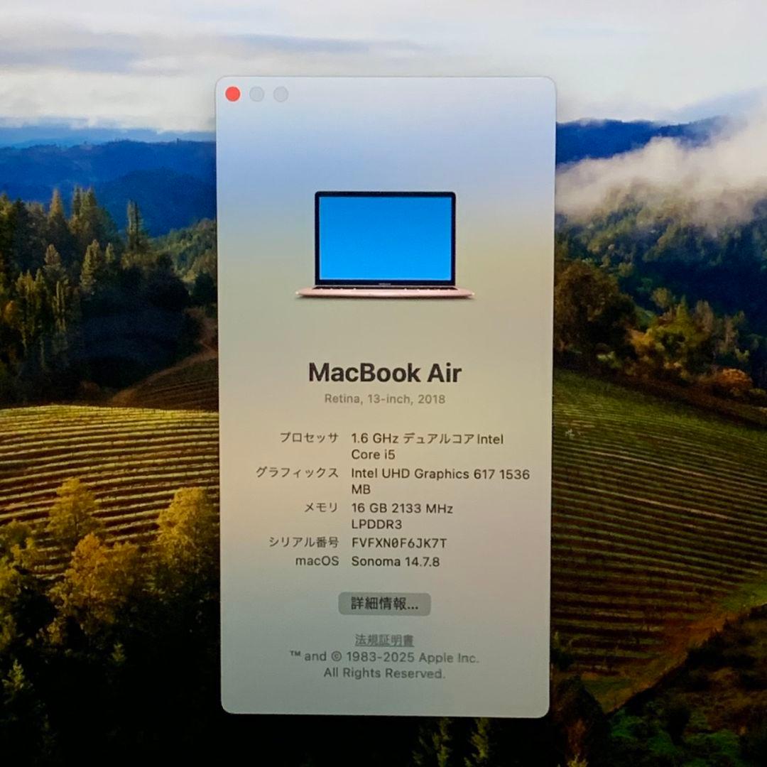 【美品】MacBook 2018 メモリ16GB ローズゴールド パソコンPC