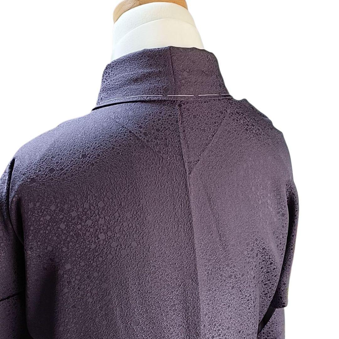 LULU41 着物 正絹 色無地 紫 美品 トールサイズ