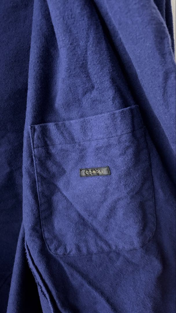 値下げ不可25AW comoliコットンネルジャケットロイヤルブルーsize2