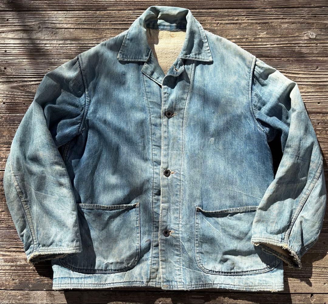 50s ビンテージ カバーオール ブランケットデニム　月桂樹ボタン