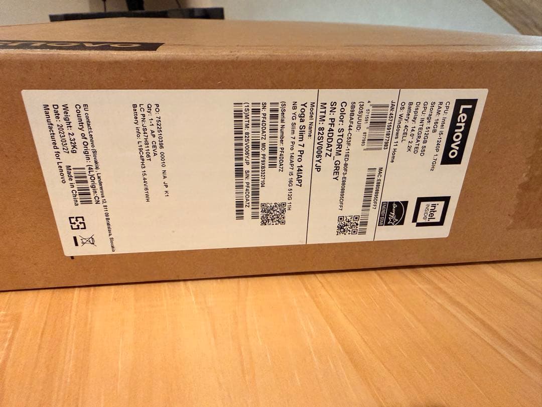 【美品】Lenovo Yoga Slim 7 Pro /第12世代Core i5