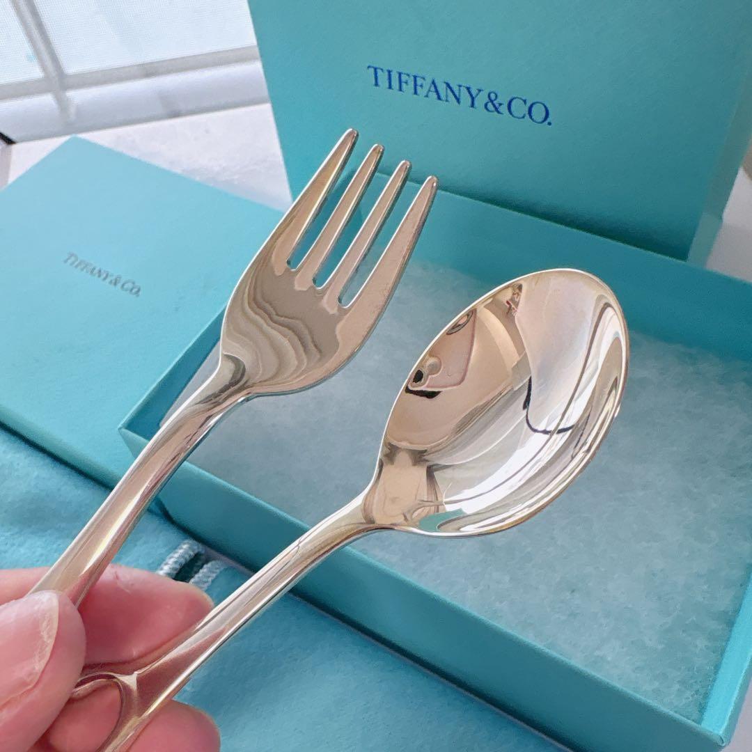 未使用　ティファニー　Tiffany ハートスプーン　ハートフォーク　ベビー