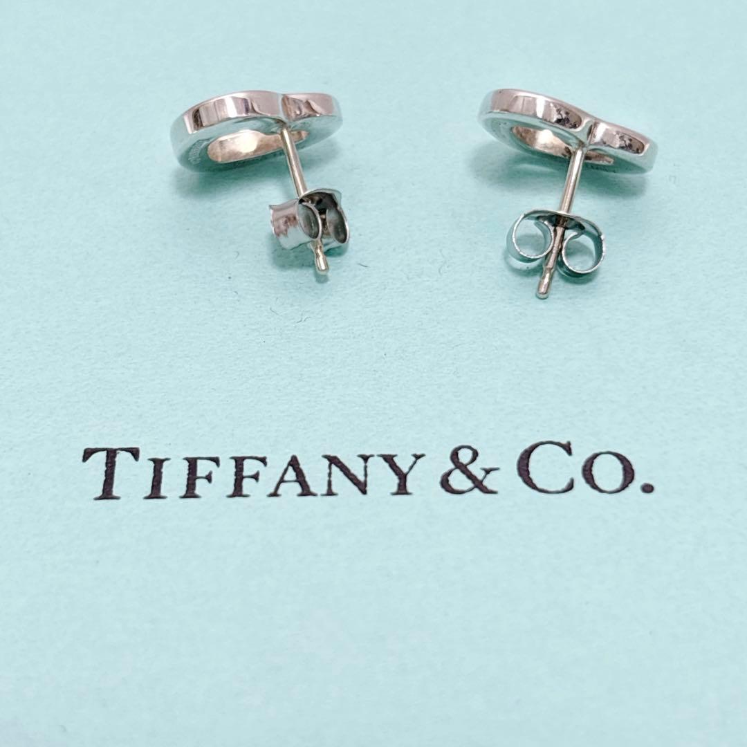 【美品】 ティファニー センチメンタル ハート ピアス オープンハート A483