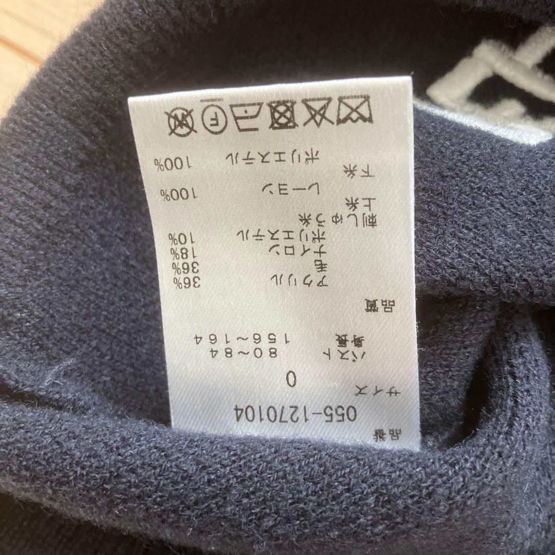 パーリーゲイツ　ニコちゃん　ニット　セーター　0サイズ　ネイビー定価¥37400