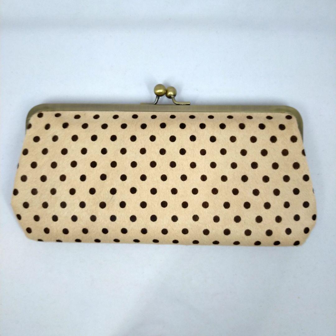 アインソフ　AinSoph 1237-LRSステアヘア一のドット柄がま口長財布