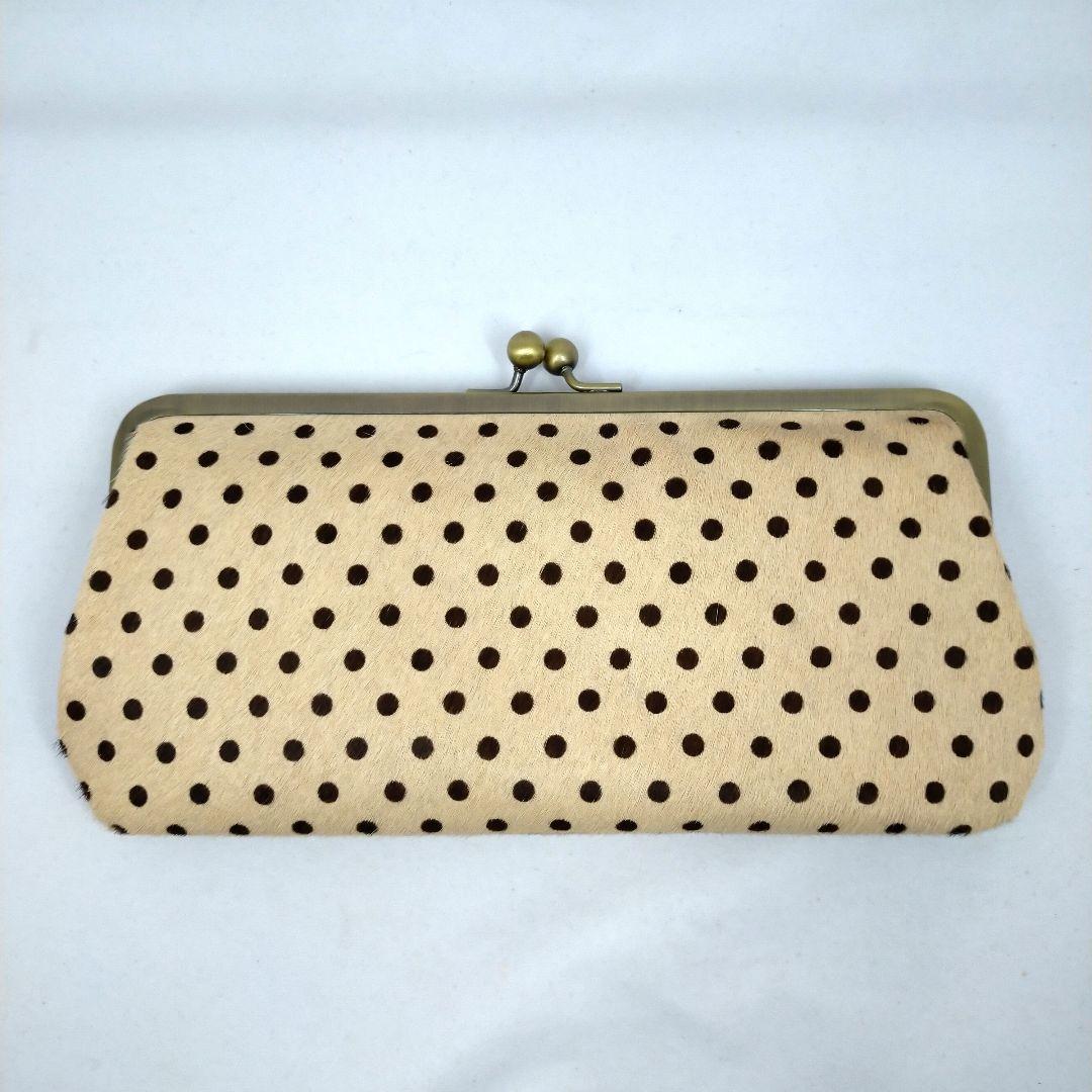 アインソフ　AinSoph 1237-LRSステアヘア一のドット柄がま口長財布