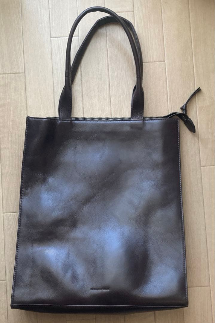  Republiq 縦長　ダークブラウン　トートバック　革　ビジネス