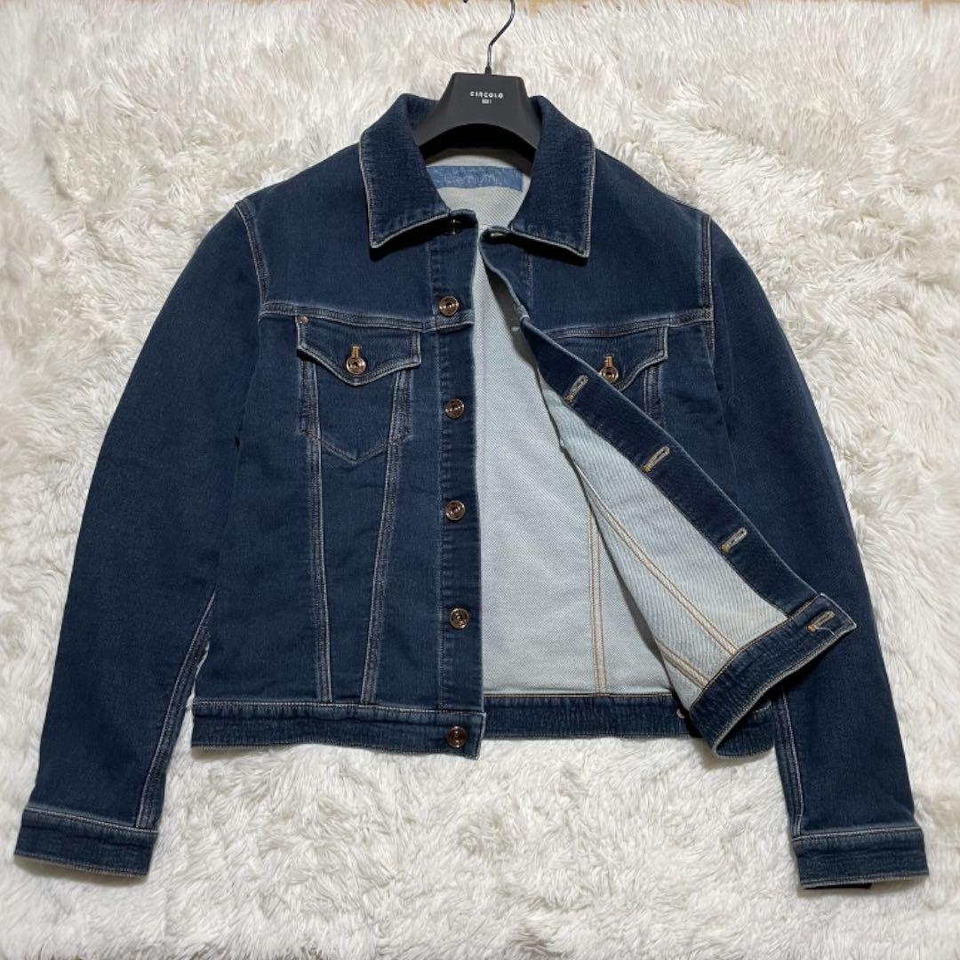美品✨ ヤコブコーエン ストレッチ デニムジャケット L 濃紺 ネイビー