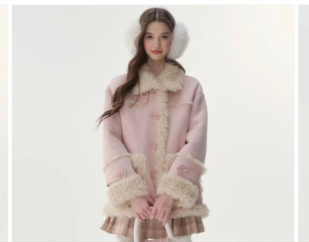 ファーコート ピンク リバーシブル　値下げ交渉受付ます