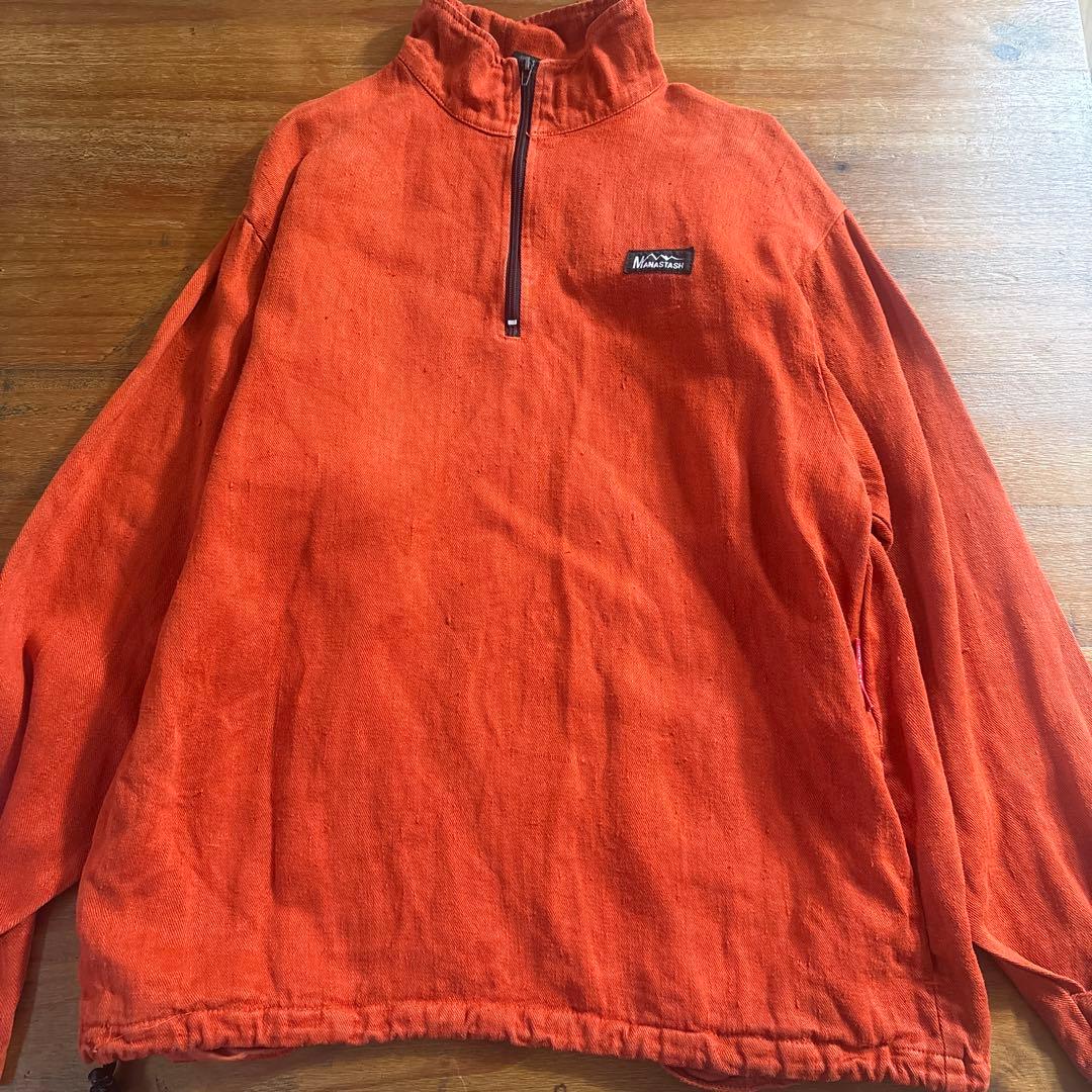 MANASTASH ハーフジップトレーナー Mサイズ　麻　アメリカ製　90s