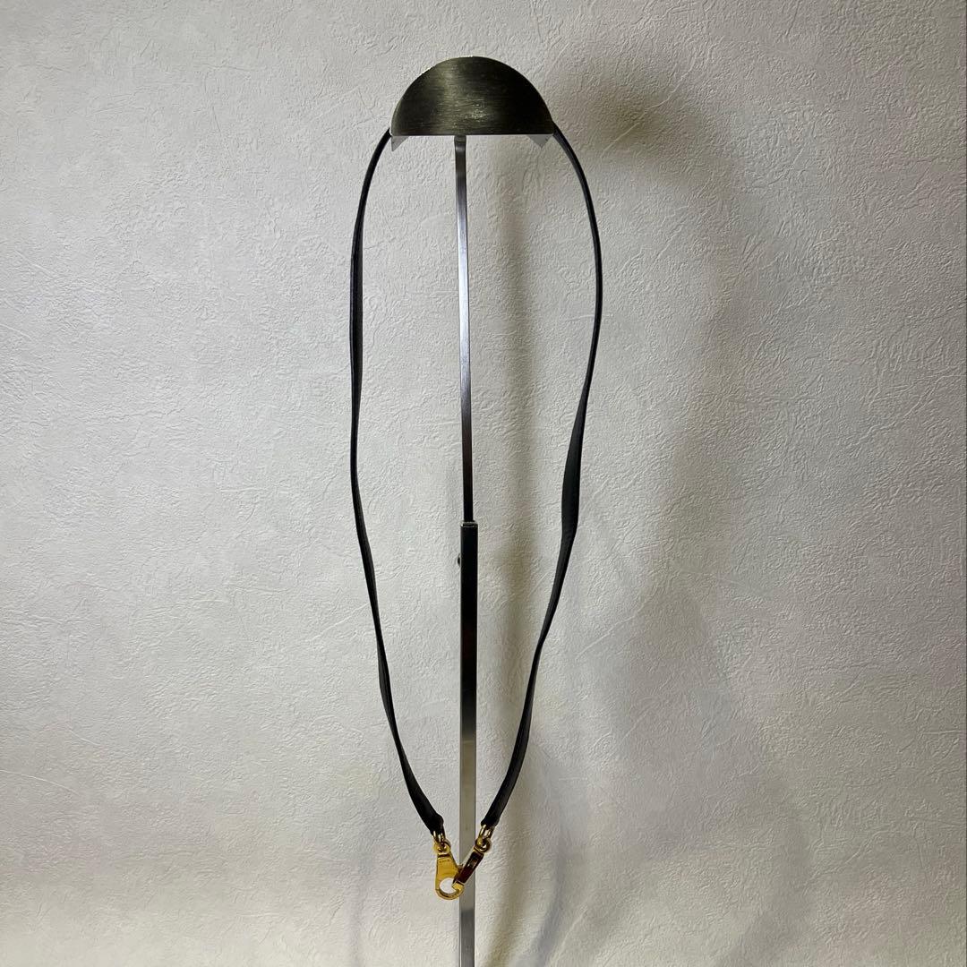 HERMES エルメス レザーショルダーストラップ 黒 金具 仏製