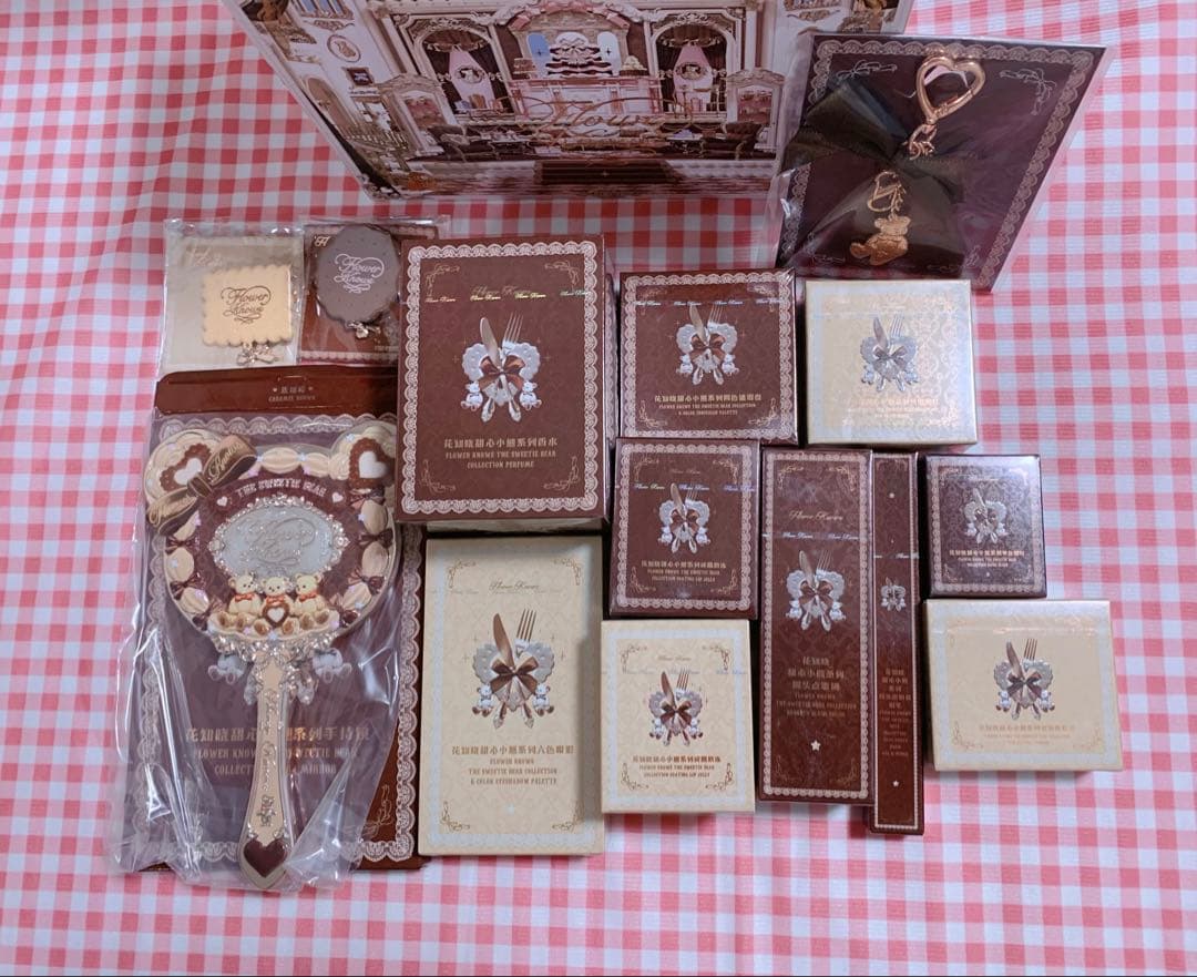 【未使用】フラワーノーズ　スウィーティーベアコレクション豪華14点ブラウンセット