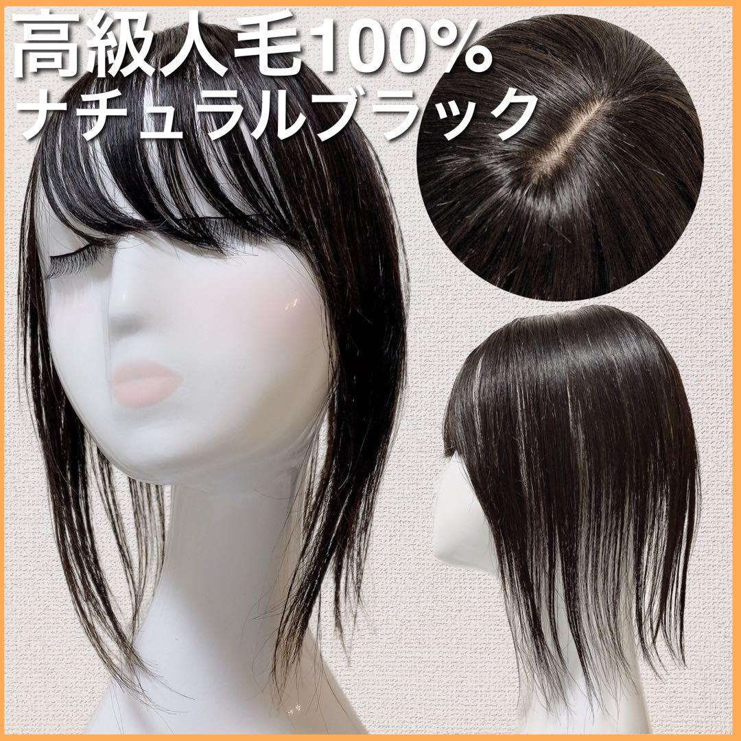人毛100% ウィッグ ヘアピース ブラック 部分ウィッグ ミディアム ボブ 黒