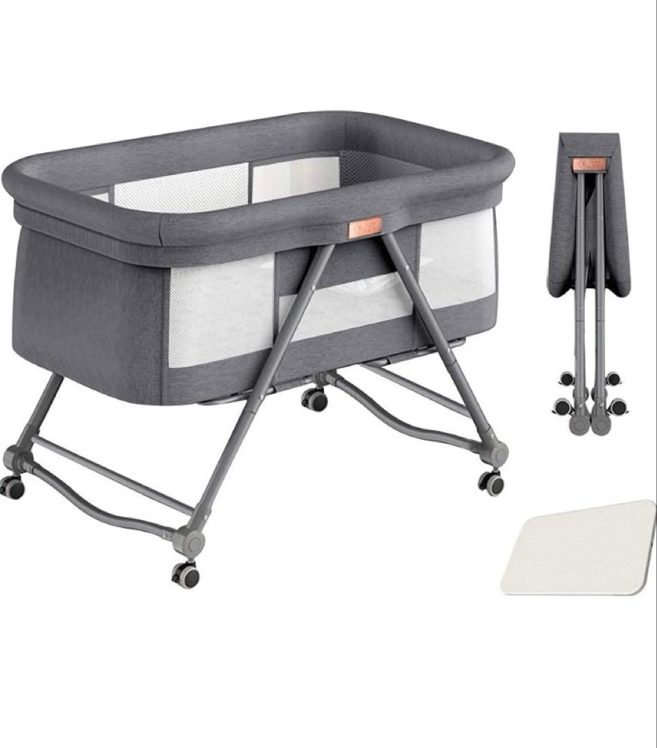 Luddy ベビーベッド ベビーラック ハイローベッド 折りたたみ 組み立て不要