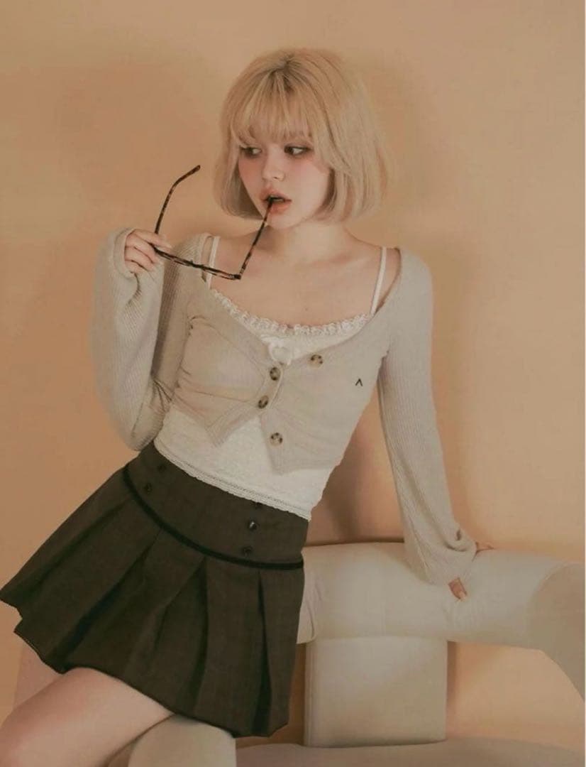 正規品andmary ♡ Miu pleats skirt brown Sサイズ