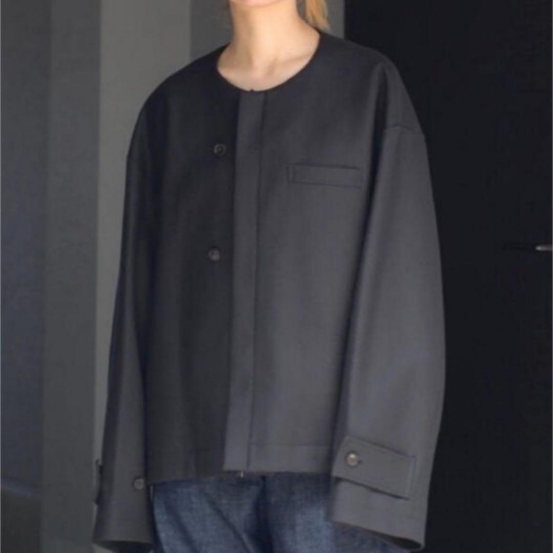 ジャケット・アウター stein No Collar Melton Jacket