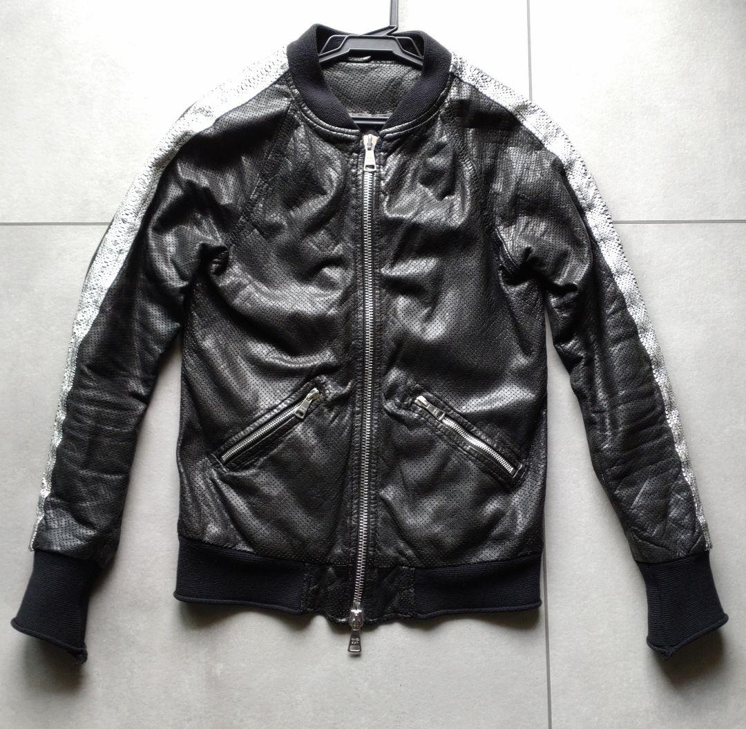 ブラックレザーシングルライダースジャケット