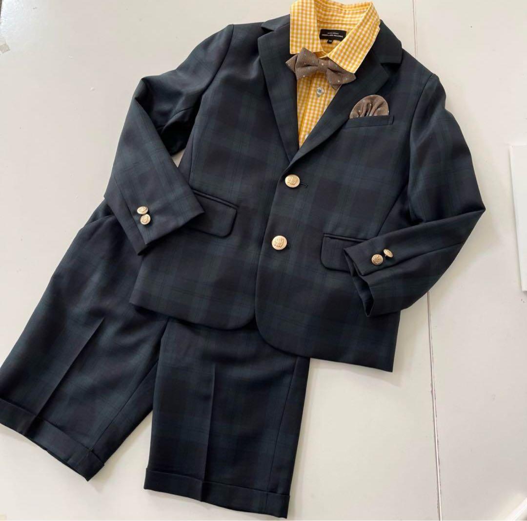 男子スーツ上120下130cmユナイテッドアローズ　卒園式入学式　シャツ小物付き