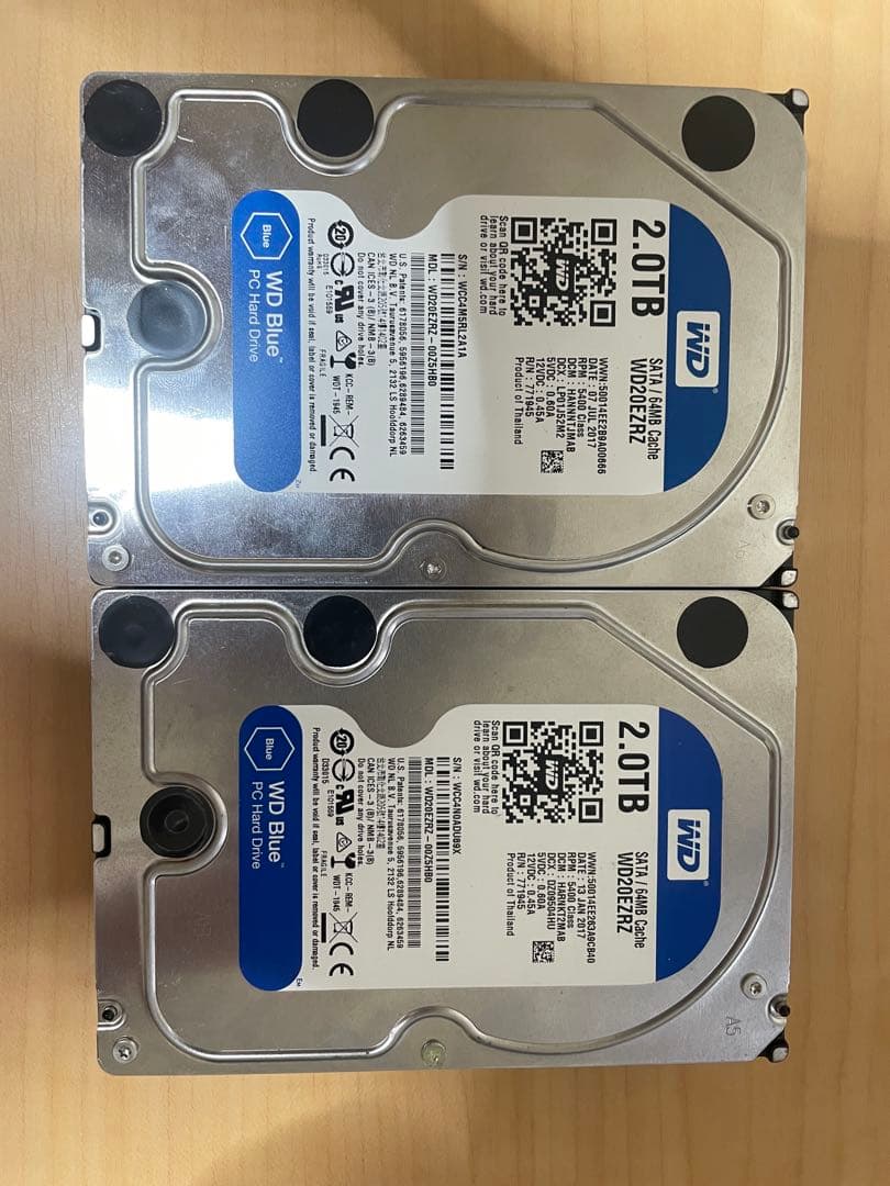 3.5インチ HDD 2TB 2台セット (合計4TB) 動作確認済み